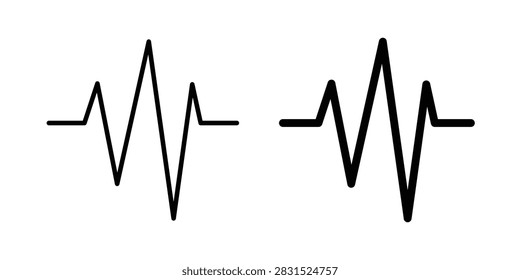 Pulse icon black symbol pack