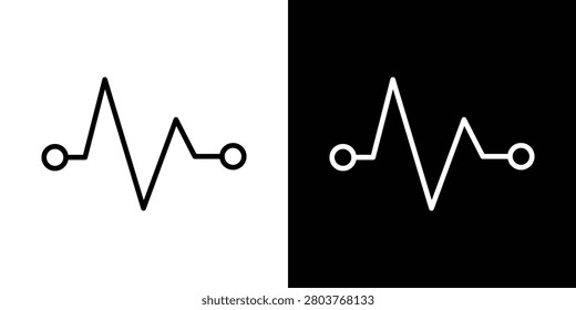 Pulse icon in black and white, best for App Design.