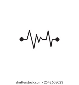 Signo de Vector blanco y negro del icono del pulso