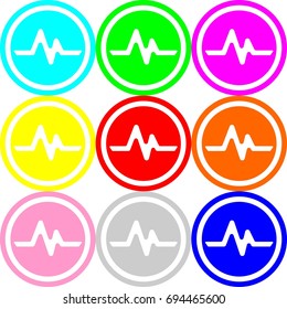 Pulse icon, circle sign design with different colors