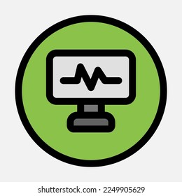 Icono de impulso en estilo de línea rellena, uso para presentación de aplicación móvil del sitio web