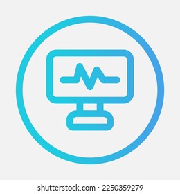 Pulssymbol im Farbverlauf-Stil, Verwendung für mobile App-Präsentationen auf der Website