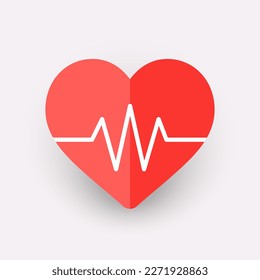 Diseño gráfico de iconos de pulso con corazón. Vector de plantilla aislado para aplicaciones médicas y sitios web.