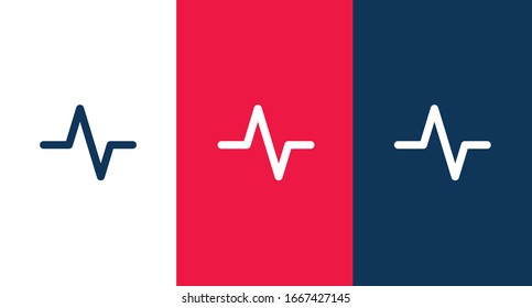 Symbol für Pulssymbol, einzelne Vektorillustration