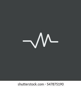 pulse icon isolated on black background