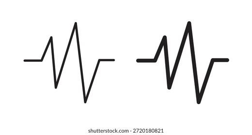 Icono de pulso en diseño de línea. Sencillo Vector de iconos