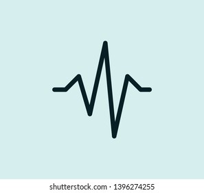 Pulse icon line isolated on clean background. Pulse icon concept drawing icon line in modern style. Vector illustration for your web mobile logo app UI design.