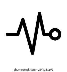 Pulse icon line isolated on white background. Black flat thin icon on modern outline style. Linear symbol and editable stroke. Simple and pixel perfect stroke vector illustration.