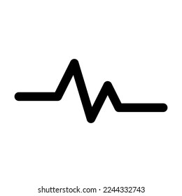 Pulssymbol-Linie einzeln auf weißem Hintergrund. Schwarze flache Ikone im modernen Umriss-Stil. Lineares Symbol und bearbeitbarer Strich. Einfache und Pixel perfekte Strich-Vektorgrafik.