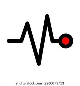 Pulse icon line isolated on white background. Black flat thin icon on modern outline style. Linear symbol and editable stroke. Simple and pixel perfect stroke vector illustration.