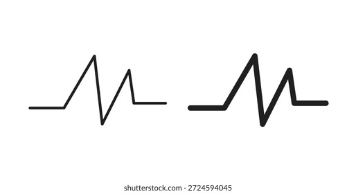 Pulse icon with line and silhouette versions.