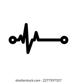 icono de pulso o logotipo símbolo de signo aislado ilustración vectorial - iconos vectoriales de estilo negro de alta calidad
