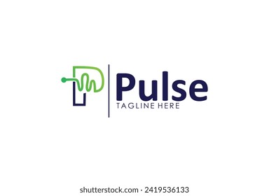 pulse icon logo template vector illustration design