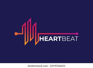 pulse icon logo template vector illustration design