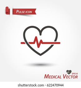 Pulse icon . Medical vector .