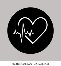Pulse icon on a white background. Vector. Cardio