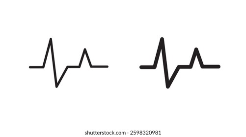 Pulse icon outlined icon vector collection.