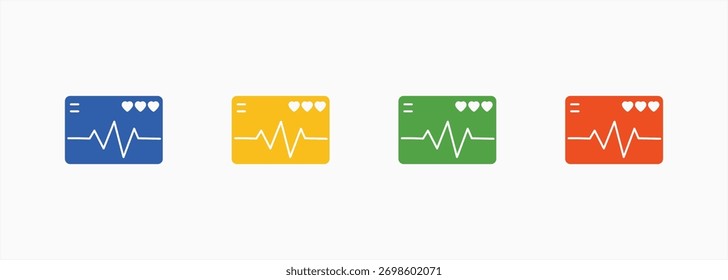 Pulse Icon Set Color Multiple Style Collection