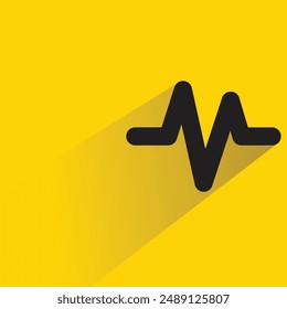 pulse icon with shadow on yellow background