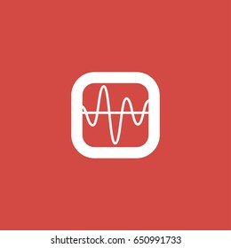 pulse icon. sign design. red background