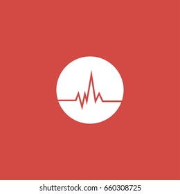 pulse icon. sign design. red background