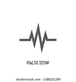 Pulse icon simple silhouette flat style vector illustration on white background.