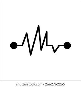 Ícone de pulso. Fundo branco isolado do símbolo. ilustração do vetor. cor editável.