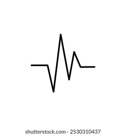 Pulse icon Thin line art isolated