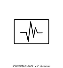 Pulse icon Thin line art isolated