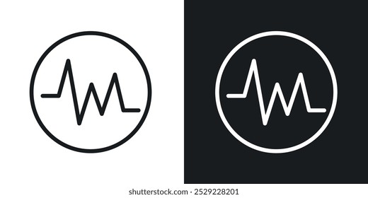 Pulse icon in Thin line black color. flat simple vector symbols illustration.