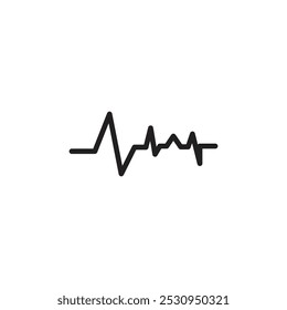 Pulse icon Thin line flat illustration