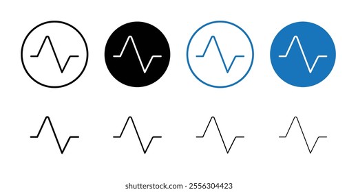 Pulse icon Thin line vector illustration set