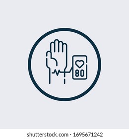 Pulse icon. Thin linear pulse outline icon isolated on white background from health collection. Line vector pulse sign, symbol for web and mobile