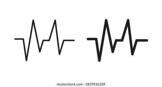 Pulse icon thin symbol set..