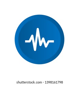 Pulse icon vector design on blue circle 