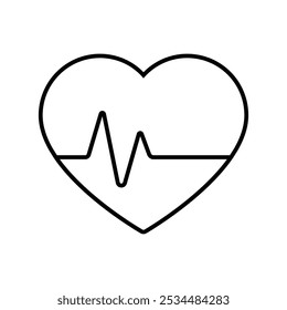 Vetor de ícone de pulso. Sinal de ilustração de pulsação. Símbolo de ritmo cardíaco. Logo da cardiologia.