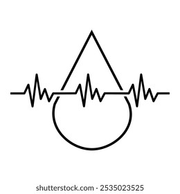 Vetor de ícone de pulso. Sinal de ilustração de pulsação. Símbolo de ritmo cardíaco. Logo da cardiologia.