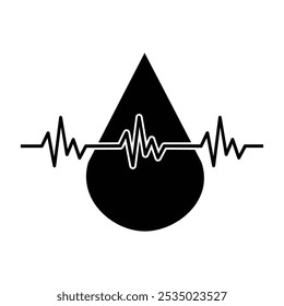 Vetor de ícone de pulso. Sinal de ilustração de pulsação. Símbolo de ritmo cardíaco. Logo da cardiologia.