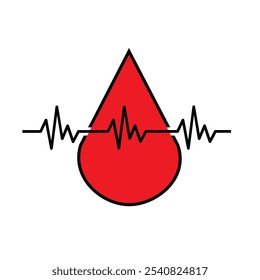 Vetor de ícone de pulso. Sinal de ilustração de pulsação. Símbolo de ritmo cardíaco. Logo da cardiologia.