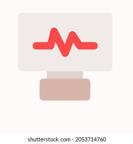 Pulse icon vector illustration in flat style about medical, use for website mobile app presentation