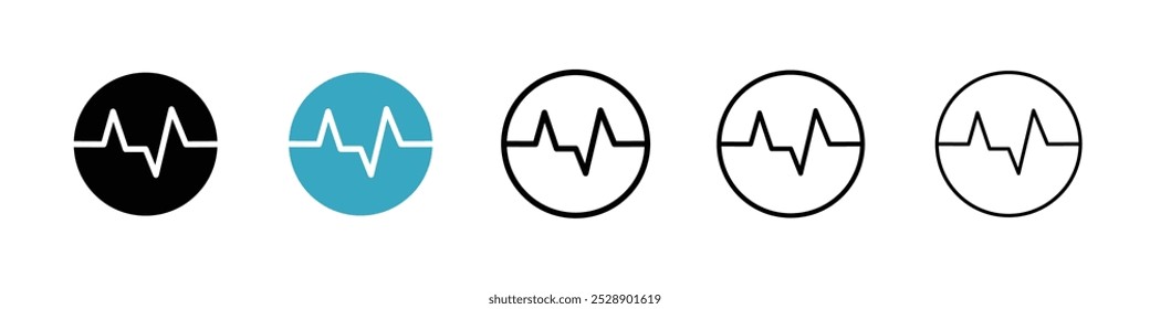 Pulse icon vector illustration set