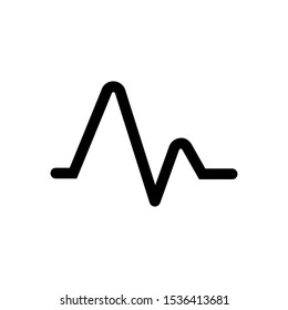 Pulse Icon Vector. Simple flat symbol. Perfect Black pictogram illustration on white background.