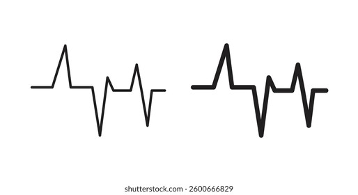 Pulse icons graphics set vectors