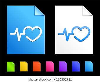 Pulse Icons on Colorful Paper Document Collection