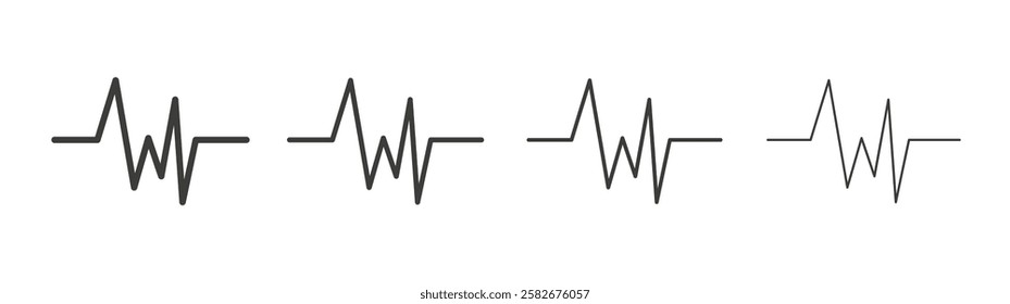 Pulse icons set vectors graphic designs