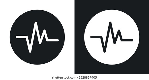 Pulse icons. solid style vector