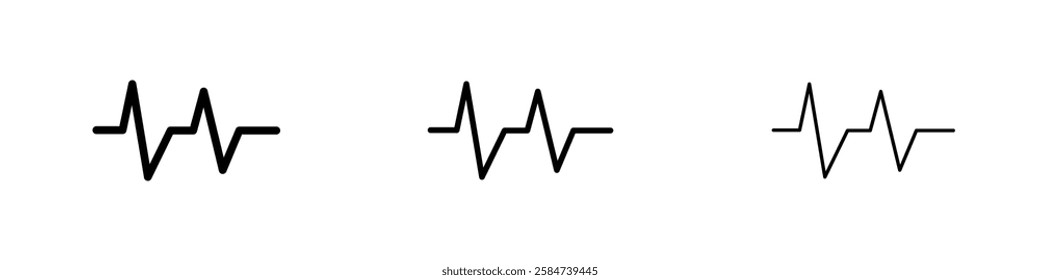 Pulse icons in three different stroke lines