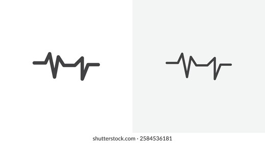 Pulse icons vectors illustrations in black fill and liner versions