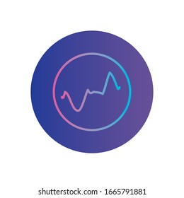 pulse inside circle gradient style icon design of Medical care health hospital emergency aid exam clinic and patient theme Vector illustration