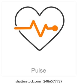 Pulse and life icon concept